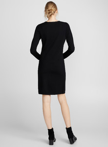 Contemporaine - Merino wool minimalist dress - Black - A2_1.jpg