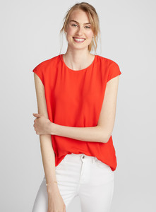 Contemporaine - Fluid cap-sleeve blouse - Bright Red - A1_1.jpg