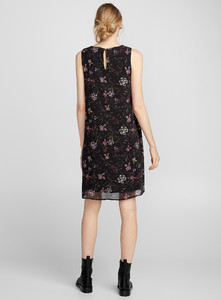 Contemporaine - Chiffon shift dress - Patterned Black - A2_1.jpg