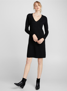 Contemporaine - Merino wool minimalist dress - Black - A1_1.jpg