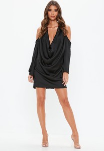 black-plunge-cowl-cold-shoulder-satin-shift-dress (3).jpg