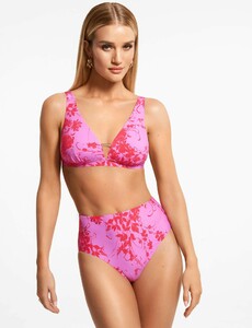 Floral Print High Waisted Bikini Bottoms Pink Mix 1.jpg