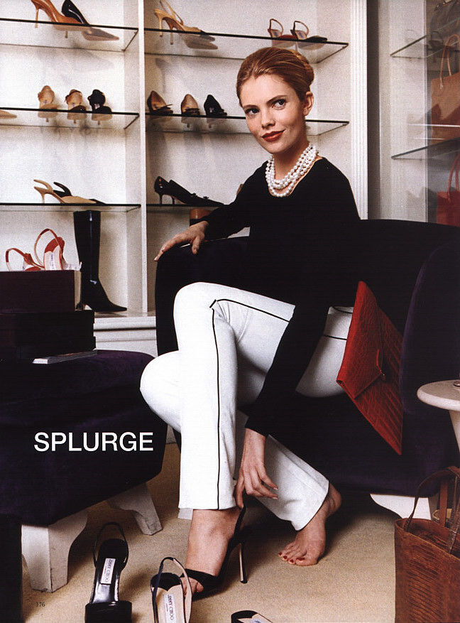 Marie Claire (US) April 2001 ''Splurge vs. Steal'' Phot...