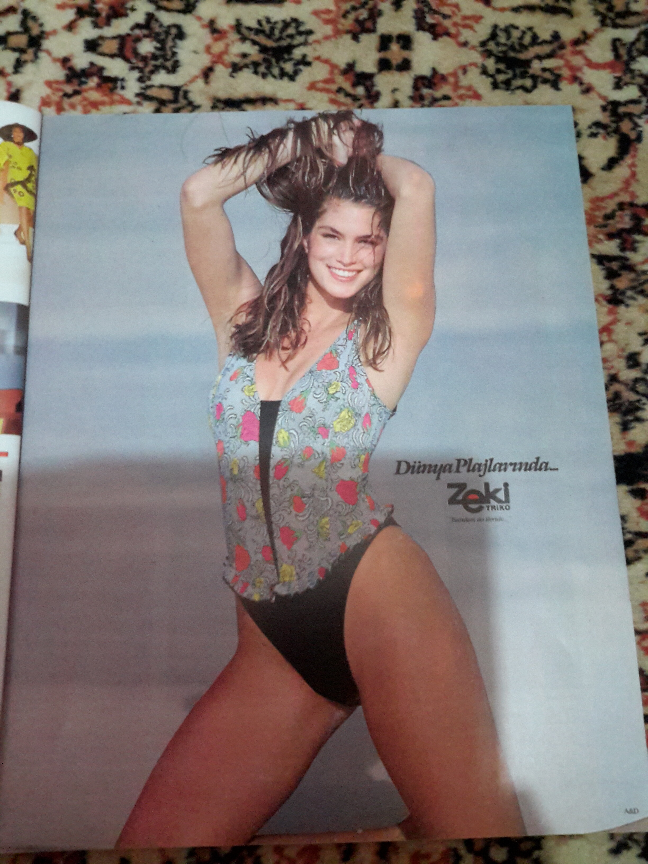 Cindy Crawford's Zeki Triko Swimwear ad from 1989.