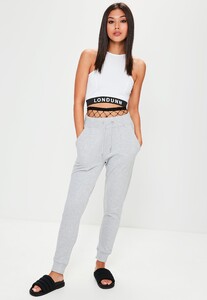 Londunn  Missguided White Racer Back Logo Crop Top UL3971_0.jpg