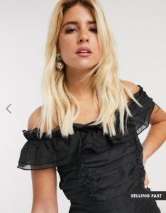 Screenshot_2019-12-17 In The Style x Billie Faiers frill bardot mini dress in black ASOS(1).png