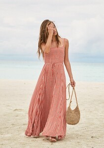 Gingham Panelled Maxi Dress Rust 1.jpg