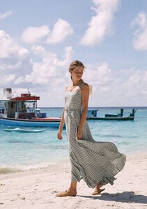 Gingham Panelled Maxi Dress Khaki 2.jpg