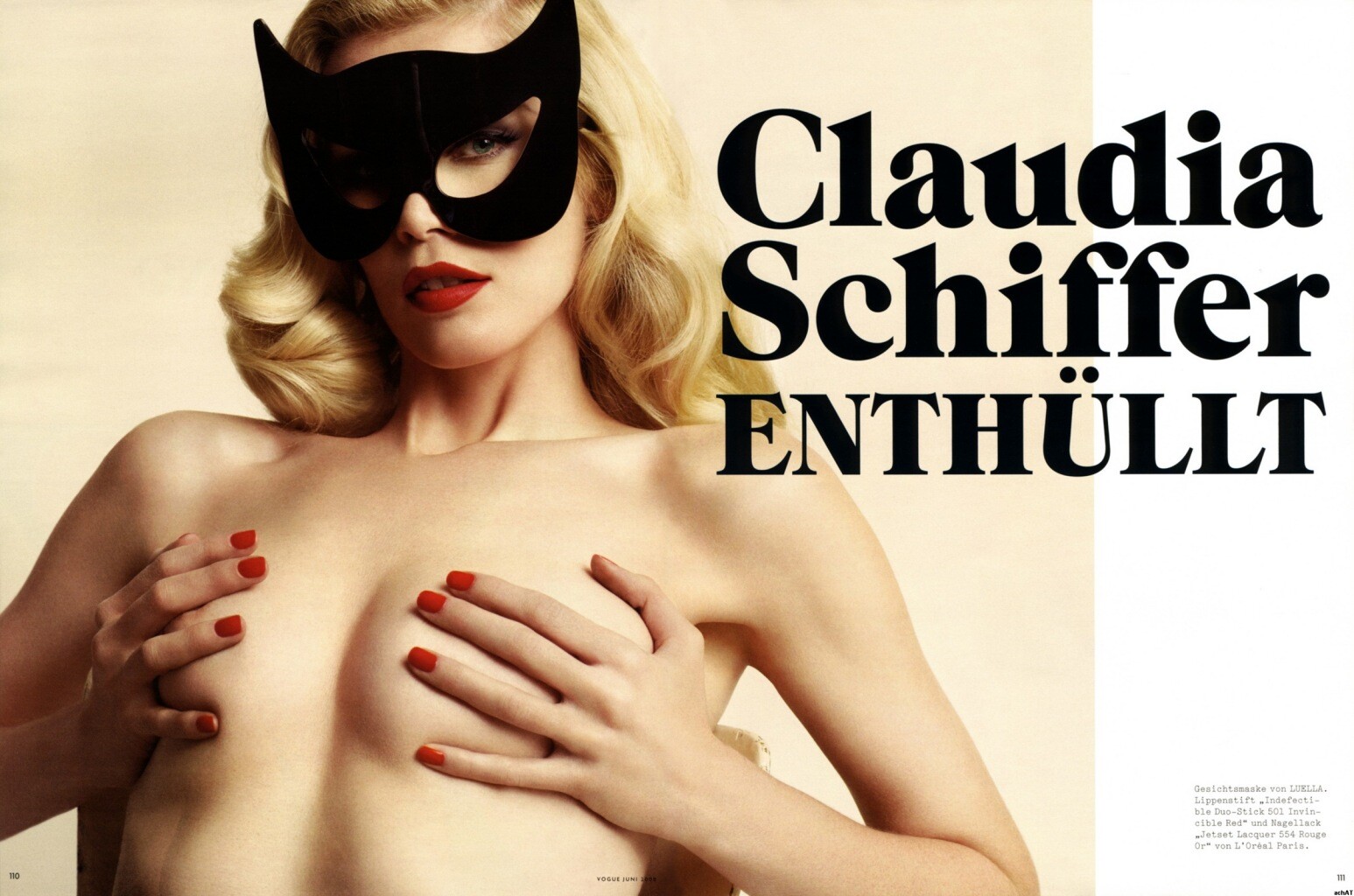 (June 2008) Title: Claudia Schiffer Enthüllt Photographer: Mario Testino Mo...