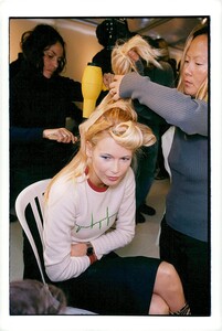 Vintage photo of Claudia Schiffer backstage at a fashion show with Alexander McQueen for Louis Vuitton (2).jpg