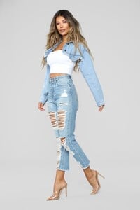 Women Cut It Out Denim Jacket  Light Wash Available In Light Wash Cropped CHOOOET_2.jpg