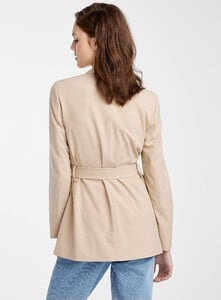 ICÔNE - Recycled polyester long belted jacket - Cream Beige - A2_1.jpg