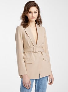 ICÔNE - Recycled polyester long belted jacket - Cream Beige - A1_1.jpg