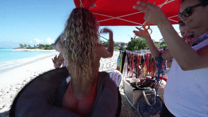 Hannah Ferguson - Sports Illustrated Swimsuit 2016 • Behind the Tanlines @ Turks & Caicos 02.gif