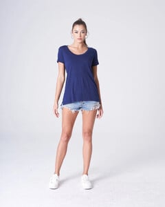 Navy Isabella Pocket U Neck Tee.jpg