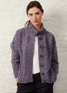 Fisherman Donegal Fleck Button Cardigan purple rain.jpg