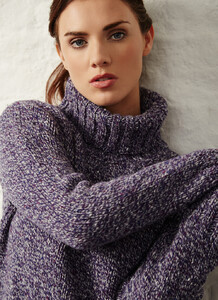 Fisherman Donegal Fleck Polo Neck Sweater purple rain 03.jpg