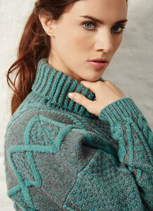 Fisherman Lambswool Plated Polo Neck Sweater jade 01.jpg