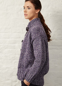 Fisherman Donegal Fleck Button Cardigan purple rain 01.jpg