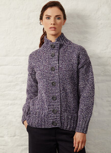 Fisherman Donegal Fleck Button Cardigan purple rain 05.jpg