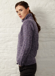 Fisherman Donegal Fleck Polo Neck Sweater purple rain 01.jpg