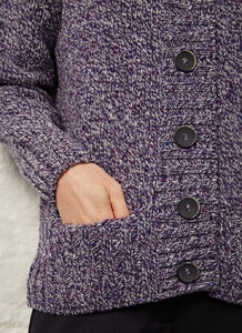 Fisherman Donegal Fleck Button Cardigan purple rain 04.jpg