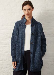 Fisherman Donegal Fleck Longline Button Cardigan deep sea.jpg