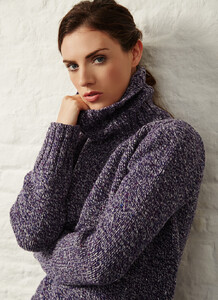 Fisherman Donegal Fleck Polo Neck Sweater purple rain 05.jpg