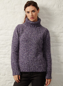 Fisherman Donegal Fleck Polo Neck Sweater purple rain.jpg