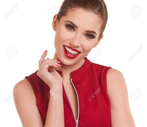 72218449-portrait-of-a-cheerful-young-brunette-woman-in-red-dress-posing-and-looking-away-over-white-backgrou.jpg