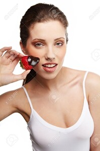 8938453-Smiling-woman-with-strawberry-in-chocolate-Stock-Photo.jpg