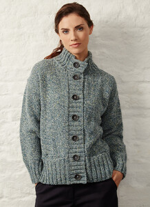 Fisherman Donegal Fleck Button Cardigan seagreen 02.jpg