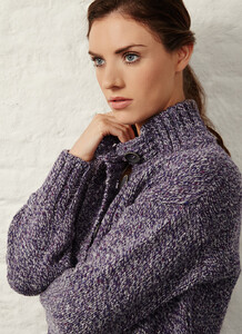 Fisherman Donegal Fleck Button Cardigan purple rain 03.jpg