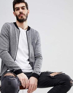 ASOS DESIGN knitted bomber in gray _ ASOS.jpeg