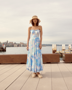 The Resort 2021 Looks - Oceania Silk Linen Strapless Dress.png