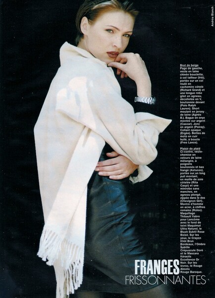 ELLE France 6th September 1993,Les Franges Tiennent Le Cuir A Carreau,Andrea Blanch 3.jpg