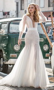 adam-zohar-2021-lago-bridal-long-puff-mutton-sleeve-plunging-v-neckline-ruched-bodice-fit-flare-mermaid-wedding-dres.jpg