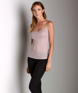 Three Dots Sheer Rib Camisole with Shelf Bra Pink Heather - 1.jpg