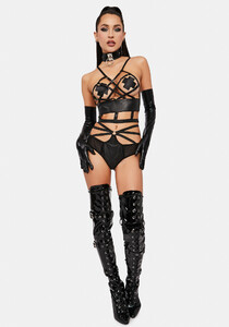 Faux Leather Strappy Two Piece Bra And Panty Set - Black_01.jpg