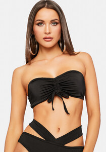 Ruched Tie Back Bandeau Bra Top - Black_03.jpg