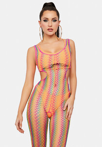 Rainbow Fishnet Cutout Footless Tank Bodystocking - Multi_01.jpg