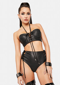 Vegan Leather Lace Up Booty Shorts - Black_03.jpg