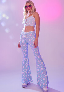 Sugar Thrillz Star Print Lace Up Flare Pants - Light Blue_01.jpg