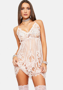 Plunging Neckline Eyelash Lace Chemise - Pink_04.jpg