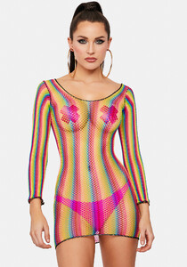 Fishnet Dress Stripe Rainbow Bodycon_02.jpg