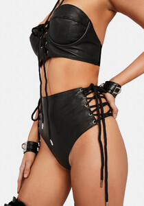 Vegan Leather Lace Up Booty Shorts - Black_02.jpg