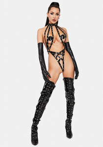 Vinyl Strappy Halter Teddy With Studs_04.jpg