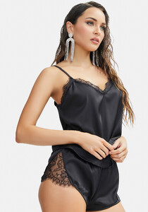 Roma Satin & Lace Pajama Set - Black_02.jpg