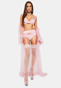 Lace Trim Underwire Bra Panty Garter Belt - Baby Pink_02.jpg