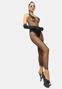 Woven Twist Fishnet Backless Maxi Dress - Black_02.jpg